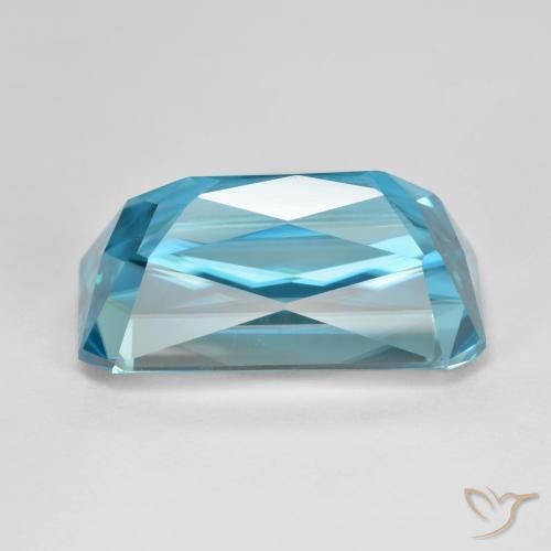 Zircone Blu elettrico naturale da 16.80 ct, Ottagonale / Taglio smeraldo, VVS-VS