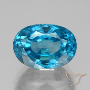 9.25ct Naturale Blu Zircone, Ovale, VS