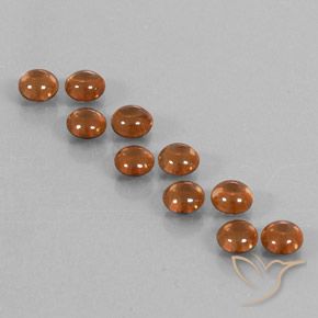 6.57ctw Naturale Arancione scuro Zircone, Rotondo, Trasparente