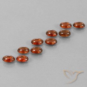 Gemme di Zircone Arancione rossastra naturale da 7.53 ct, Ovale, Trasparente