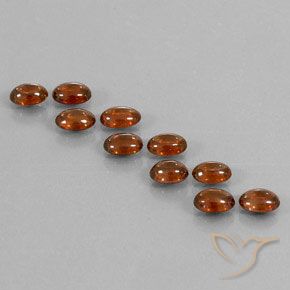 7.69ctw Naturale Arancione scuro Zircone, Ovale, Trasparente