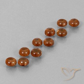 6.41ctw Naturale Arancione rossastra Zircone, Rotondo, Trasparente