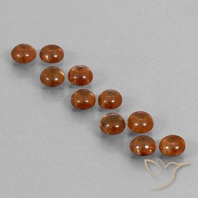 Gemme di Zircone Arancione rossastra naturale da 6.41 ct, Rotondo, Trasparente