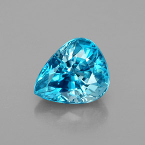 Zircone naturale blu da 3,00 ct, taglio a pera, VVS-VS