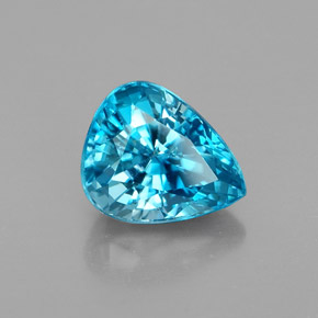 Zircone naturale blu da 3,00 ct, taglio a pera, VVS-VS