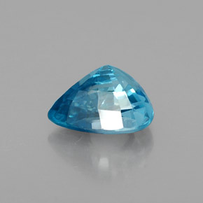 Zircone naturale blu da 3,00 ct, taglio a pera, VVS-VS
