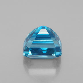Zircone naturale blu da 3,72 ct, taglio smeraldo, VVS