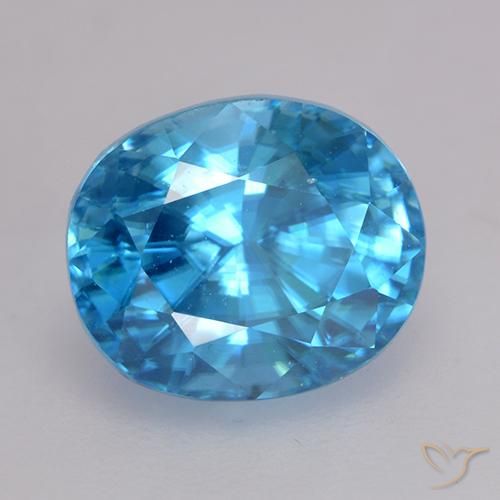 Zircone naturale blu da 3,06 ct, taglio ovale, VVS