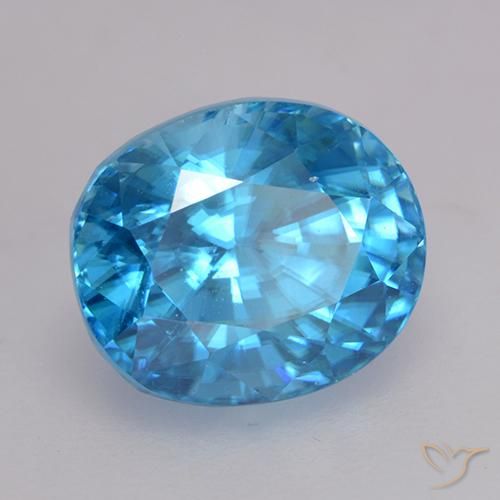 Zircone naturale blu da 3,06 ct, taglio ovale, VVS