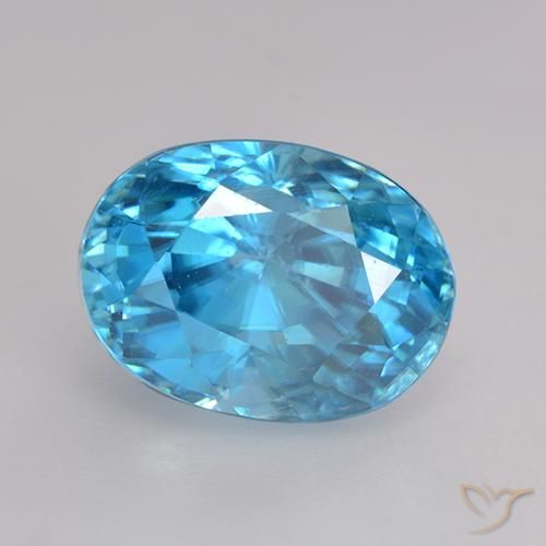 Zircone Blu medio naturale da 3.66 ct, Ovale, VS