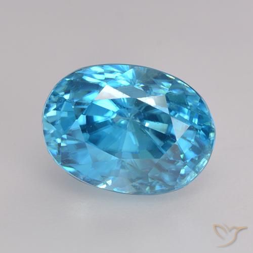 Zircone Blu medio naturale da 3.66 ct, Ovale, VS