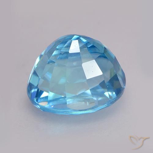 Zircone Blu medio naturale da 3.79 ct, Ovale, VVS