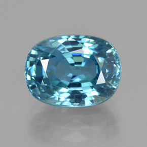 Zircone naturale blu da 7,22 ct, taglio ovale, VVS