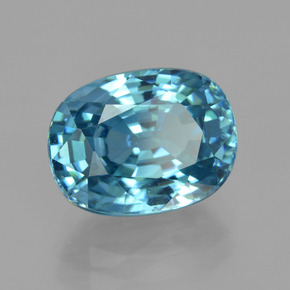 Zircone naturale blu da 7,22 ct, taglio ovale, VVS