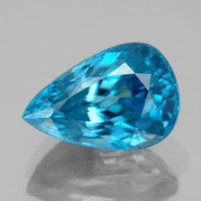 Zircone Blu elettrico naturale da 7.47 ct, Forma a pera, VVS-VS