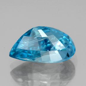 Zircone Blu elettrico naturale da 7.47 ct, Forma a pera, VVS-VS