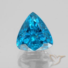 Zircone blu elettrico naturale da 5,82 ct, trillion, VS-SI