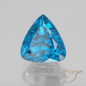 Zircone blu elettrico naturale da 5,82 ct, trillion, VS-SI
