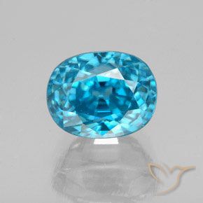5.12ct Naturale Blu elettrico Zircone, Ovale, VS