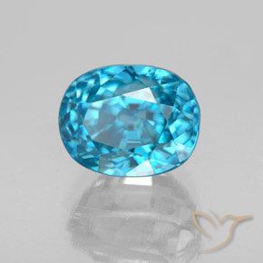 Zircone Blu elettrico naturale da 5.12 ct, Ovale, VS