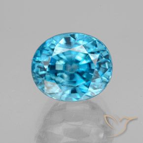 5.13ct Naturale Blu intenso Zircone, Ovale, VVS-VS