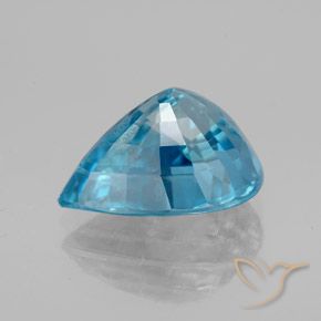 Zircone Blu medio naturale da 5.75 ct, Forma a pera, VS
