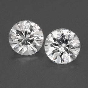 Zircone naturale bianco da  ct, taglio rotondo, VS