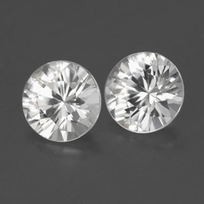 Zircone naturale bianco da  ct, taglio rotondo, VS