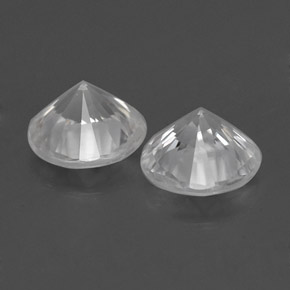 Zircone naturale bianco da  ct, taglio rotondo, VS