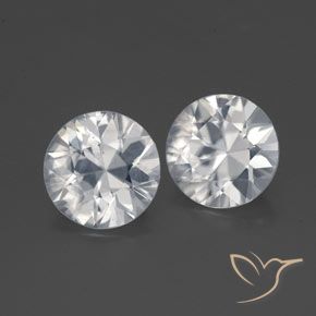 Gemme di Zircone Bianco naturale da 3.17 ct, Rotondo, VVS-VS