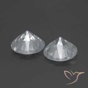 Gemme di Zircone Bianco naturale da 3.17 ct, Rotondo, VVS-VS