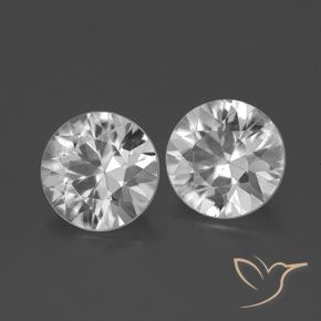 Gemme di Zircone Bianco naturale da 3.37 ct, Rotondo, VS