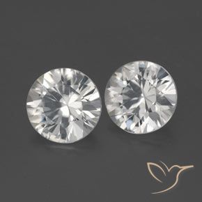 Gemme di Zircone Bianco naturale da 3.43 ct, Rotondo, VS