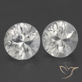 Gemme di Zircone Bianco naturale da 3.26 ct, Rotondo, VS