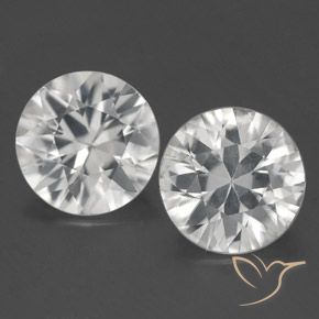 3.14ctw Naturale Bianco Zircone, Rotondo, VS