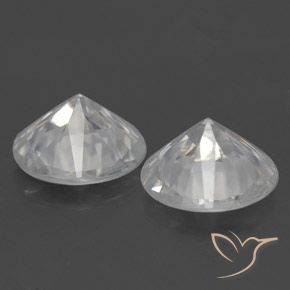 Gemme di Zircone Bianco naturale da 3.14 ct, Rotondo, VS