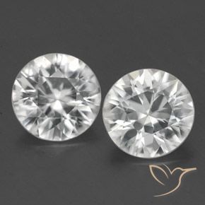 3.05ctw Naturale Bianco Zircone, Rotondo, VVS-VS