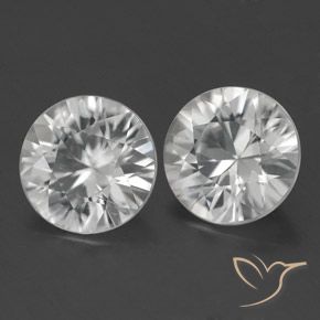 Gemme di Zircone Bianco naturale da 3.05 ct, Rotondo, VVS-VS