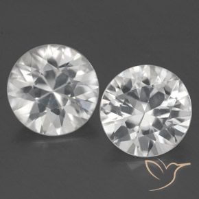 3.44ctw Naturale Bianco Zircone, Rotondo, VS