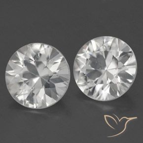 Gemme di Zircone Bianco naturale da 3.44 ct, Rotondo, VS