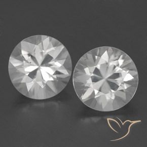 3.74ctw Naturale Bianco Zircone, Rotondo, VVS-VS