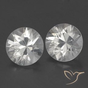 Gemme di Zircone Bianco naturale da 3.74 ct, Rotondo, VVS-VS