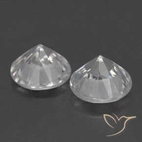 Gemme di Zircone Bianco naturale da 3.74 ct, Rotondo, VVS-VS
