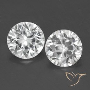 3.25ctw Naturale Bianco Zircone, Rotondo, VVS-VS