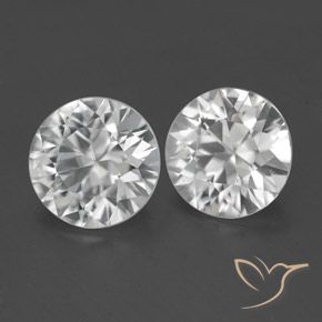 Gemme di Zircone Bianco naturale da 3.25 ct, Rotondo, VVS-VS