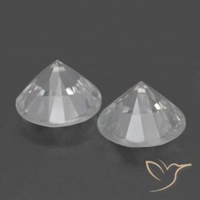 Gemme di Zircone Bianco naturale da 3.65 ct, Rotondo, VVS-VS