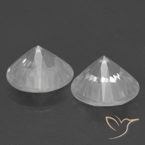Gemme di Zircone Bianco naturale da 3.37 ct, Rotondo, VVS-VS