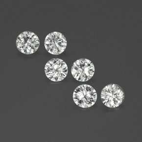 Zircone naturale bianco da  ct, taglio rotondo, VS