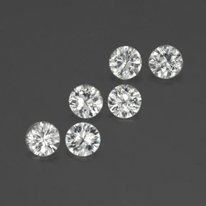 Zircone naturale bianco da  ct, taglio rotondo, VS