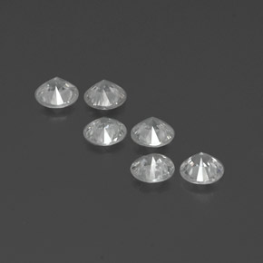 Zircone naturale bianco da  ct, taglio rotondo, VS